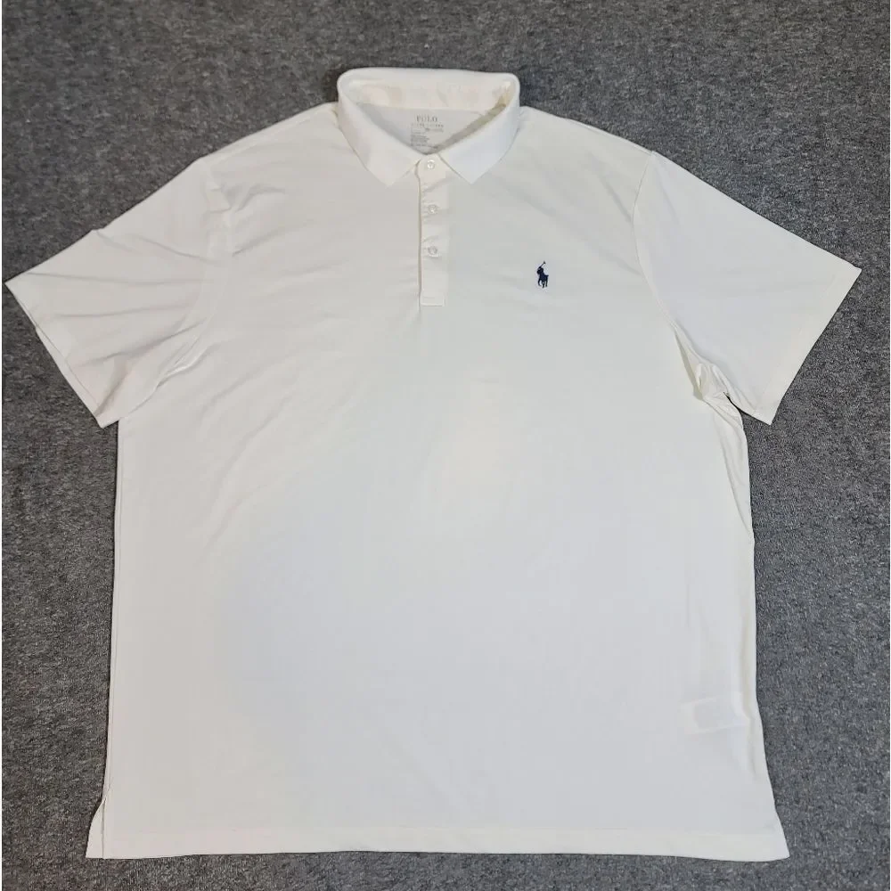Polo Ralph Lauren Performance Polo Shirt XXL Classic Fit White Stretch Moisture
